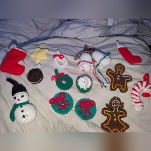 Handmade Crochet Christmas Ornaments Set Of 14